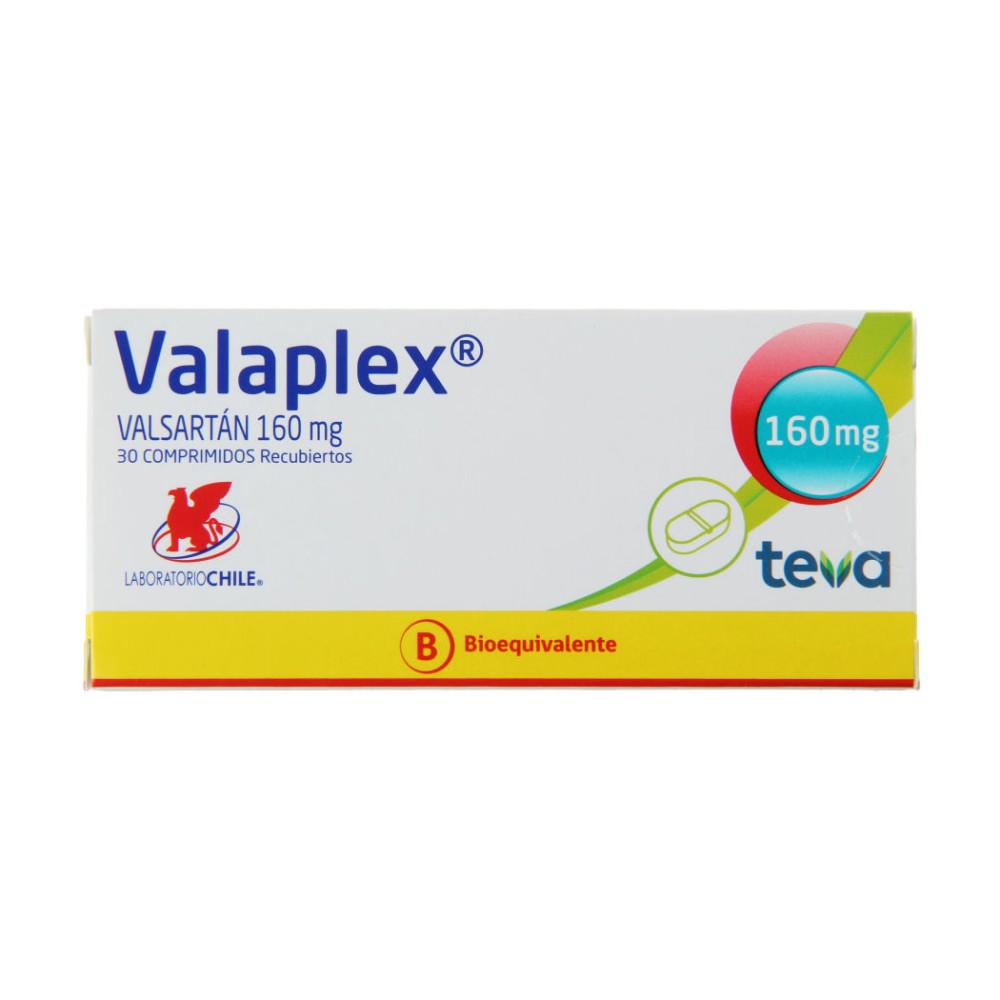 Valaplex (B) Valsartán 160mg 30 Comprimidos Recubiertos