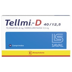 Tellmi-D Telmisartan / Hidroclorotiazida 40/12.5 30 Comprimidos