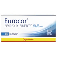 Eurocor (B) Bisoprolol 2.5mg 35 Comprimidos Recubiertos