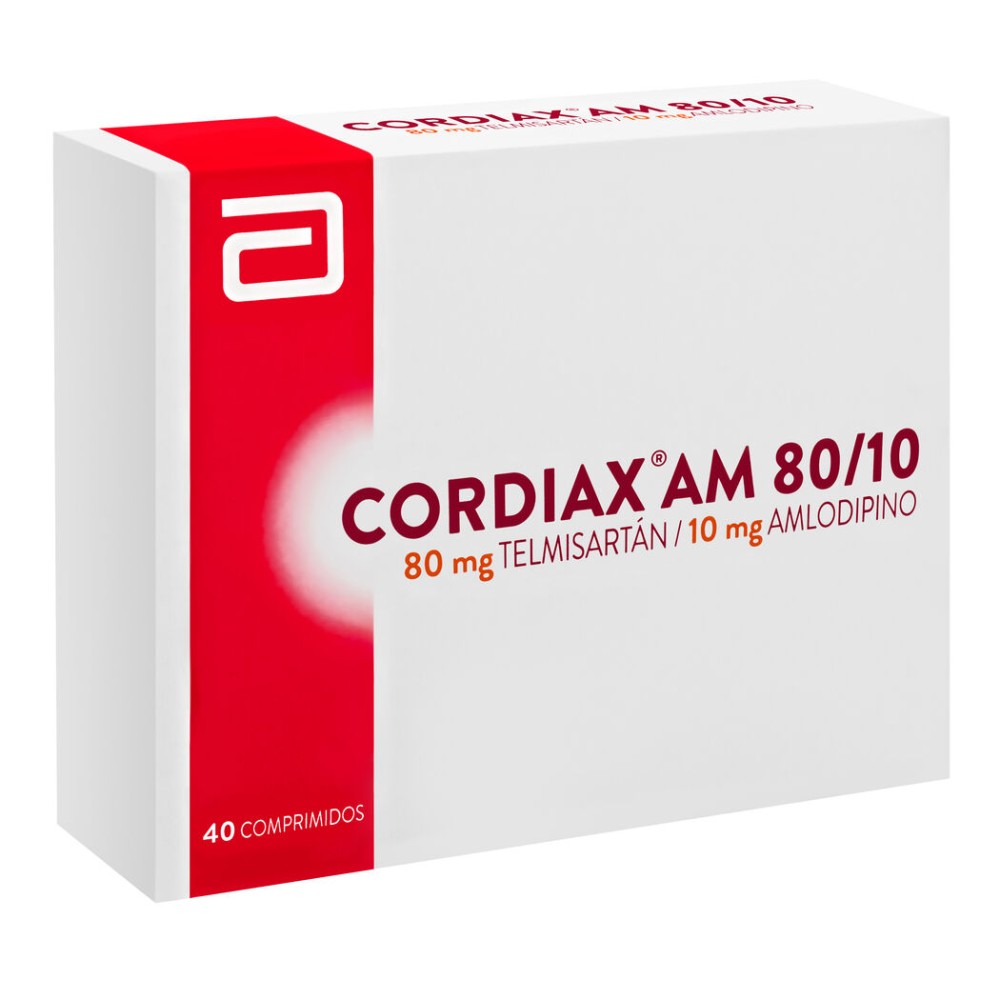 Cordiax 80/10 Telmisartán / Amlodipino 40 Comprimidos