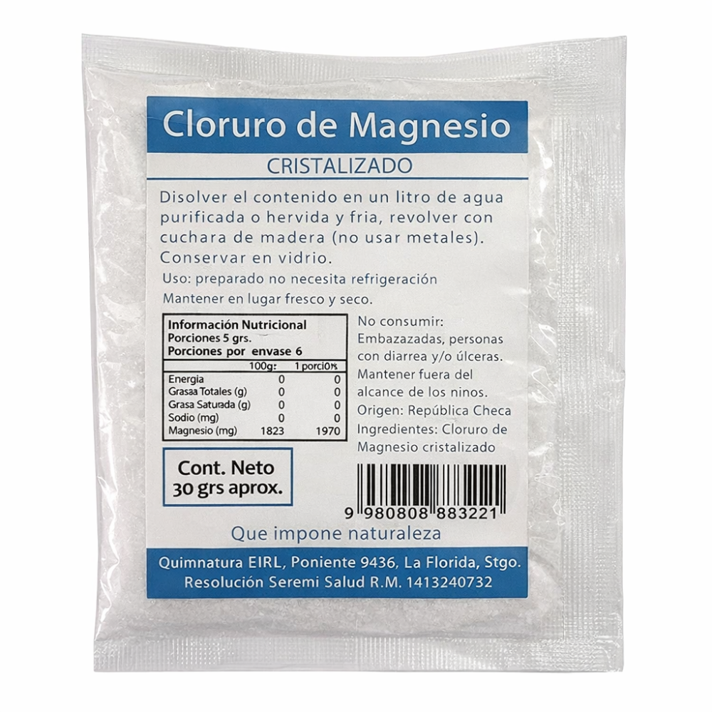 CLORURO DE MAGNESIO SBR X 30 GR (CAJ X 25) QUIMNATURA