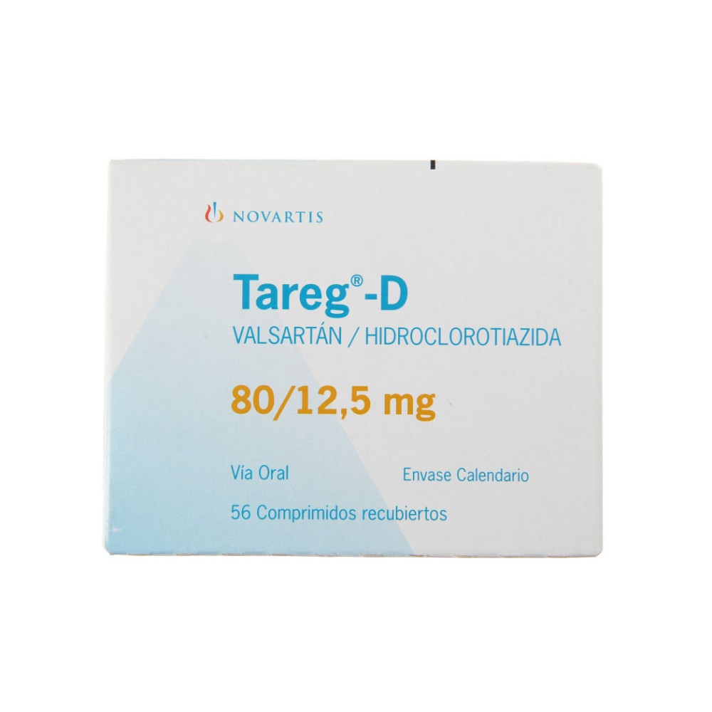 Tareg-D 80/12.5 Valsartan / Hidroclorotiazida 56 Comprimidos Recubiertos