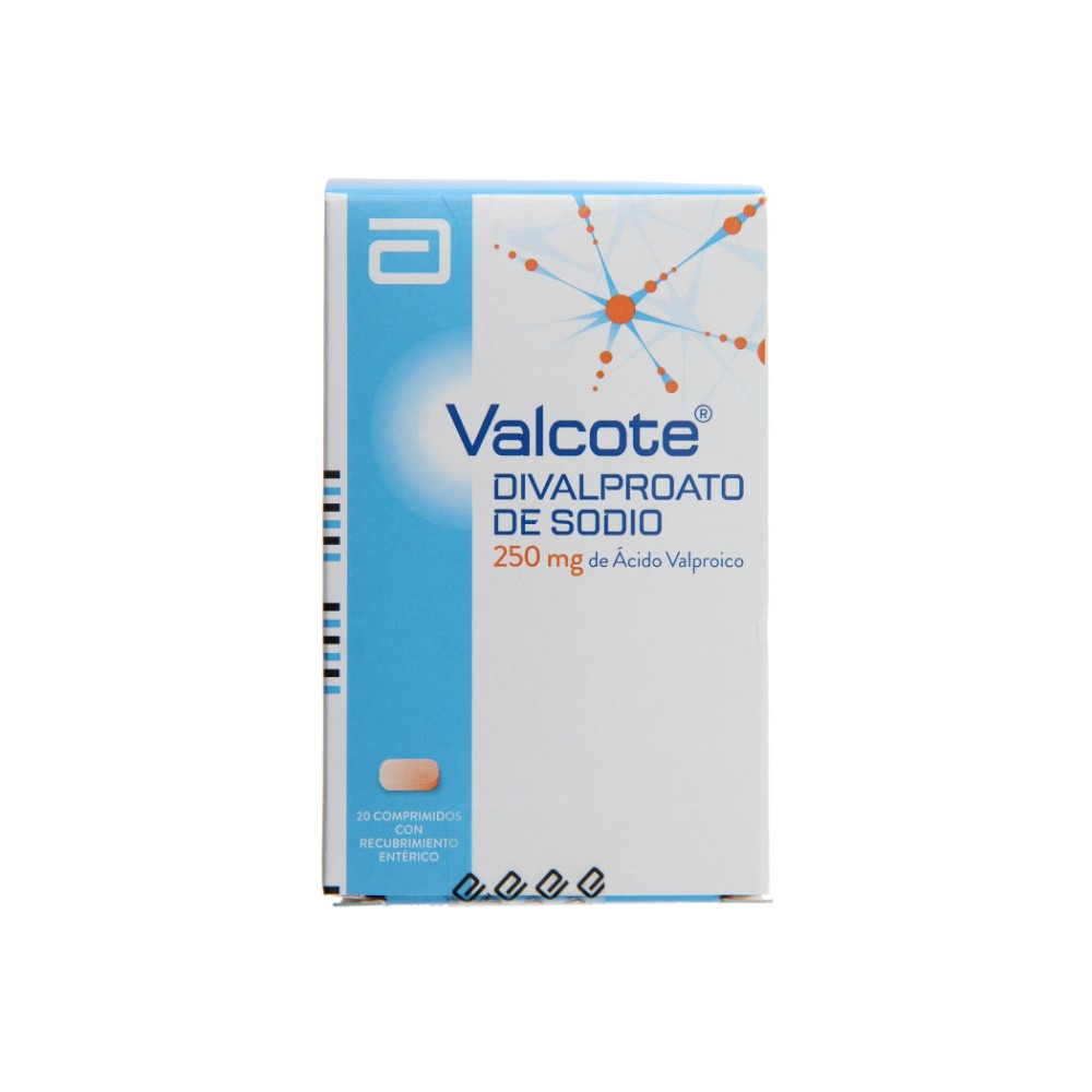 Valcote (R) Ácido Valproico 250mg 20 Comprimidos Recubiertos