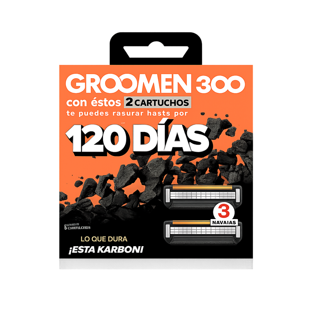GROOMEN 300 CARTUCHOS REPUESTO X 2 UND