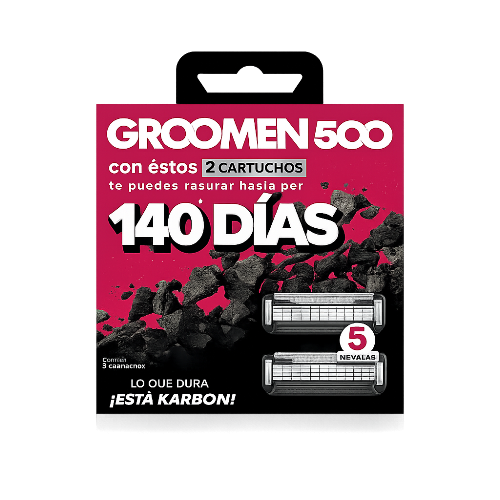 GROOMEN 500 CARTUCHOS REPUESTO X 2 UND