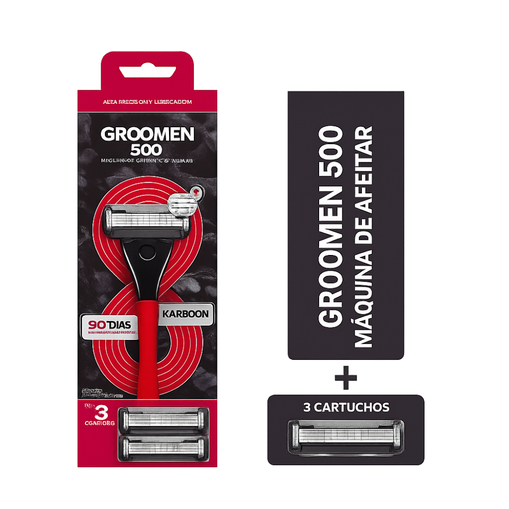 GROOMEN 500 MAQUINA AFEITAR + 3 CARTUCHOS