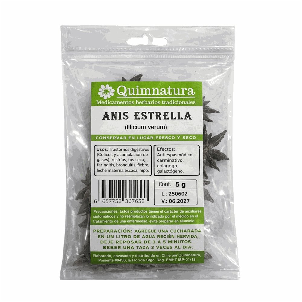ANIS ESTRELLA SBR X 5 GR (CAJ X 25) QUIMNATURA