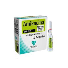 AMIKACINA AMP 500 MG/2ML X 10 VITALIS