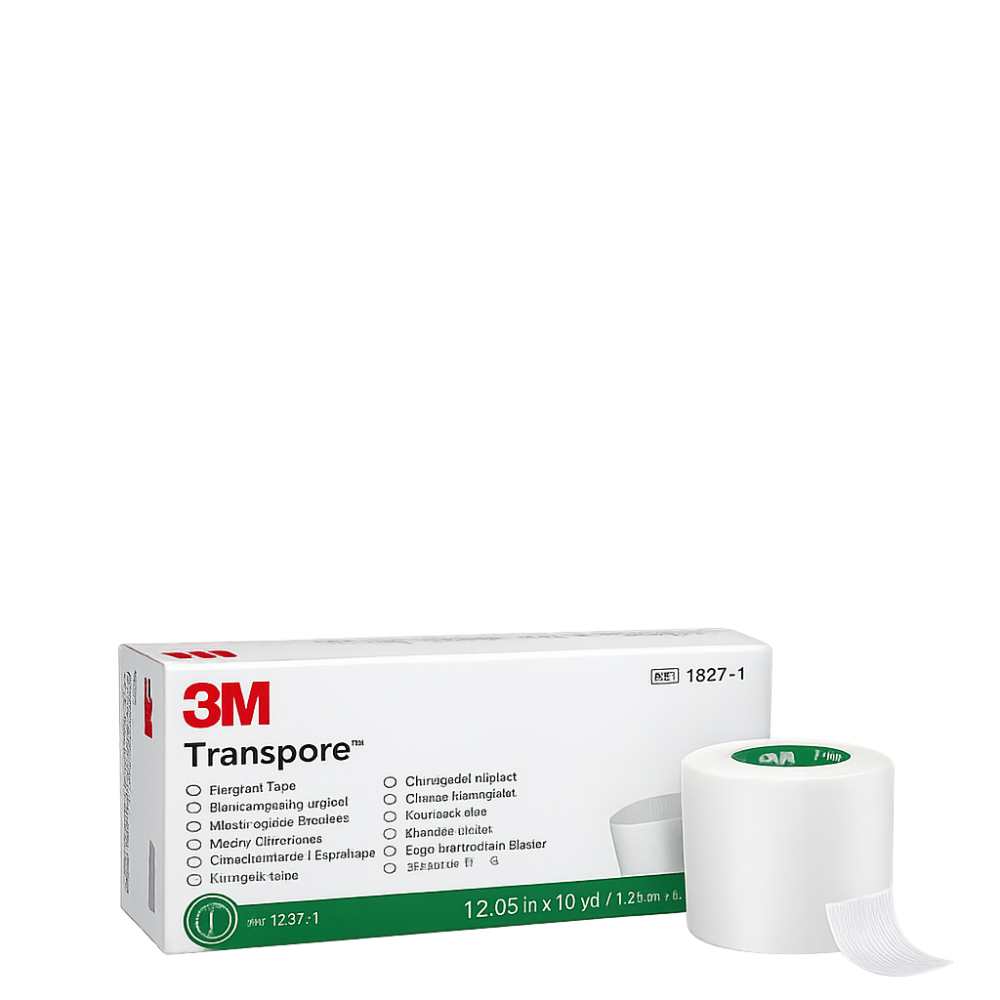 TRANSPORE 2,5 X 9,1 CM X1 MT X 12 UND (DM)