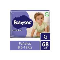 Pañales Babysec Premium Talla G 68 Unidades