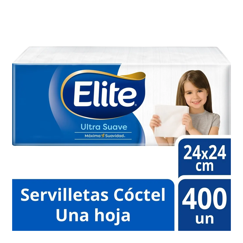 SERVILLETA ELITE COCTEL BLANCA U/SUAVE X 50