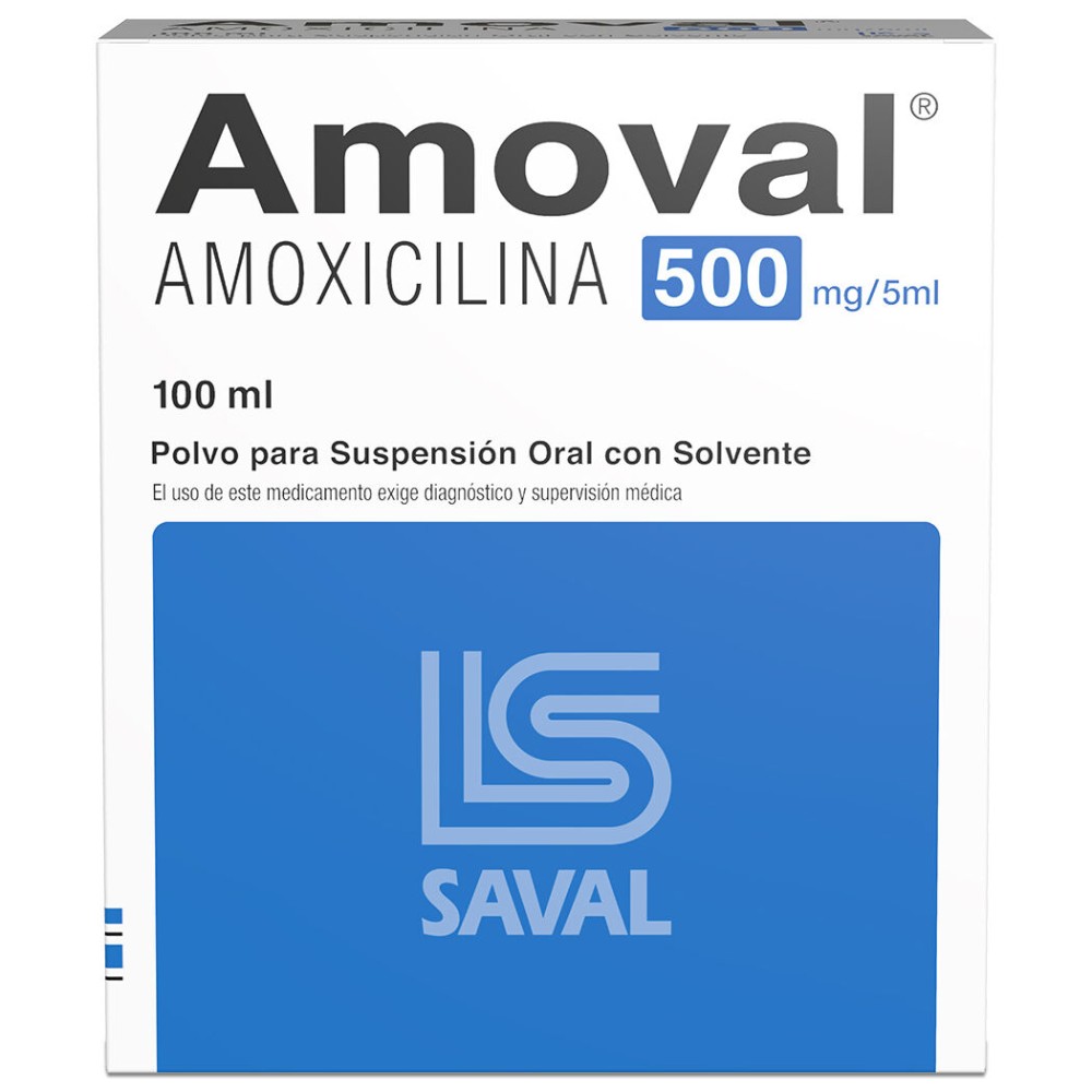 Amoval Amoxicilina 500mg/5ml Suspensión Oral 100ml