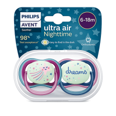 AVENT CHUPETE ULTRA AIR NIÑO/NIÑA 6-18M X 2 UND