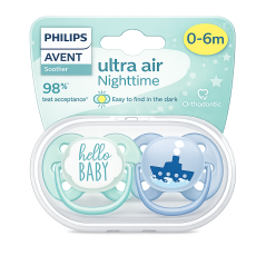 AVENT CHUPETE ULTRA SOFT 0-6M NIÑO X 2 UND
