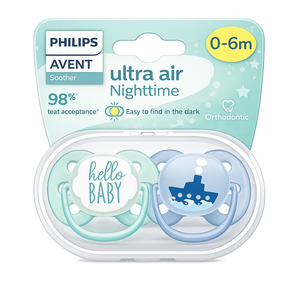 AVENT CHUPETE ULTRA SOFT 0-6M NIÑO X 2 UND