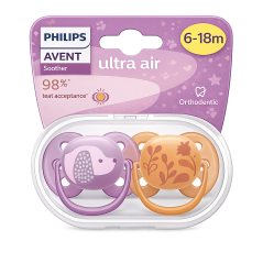 AVENT CHUPETE UTRA SOFT 6-18 M NIÑA X 2 UND