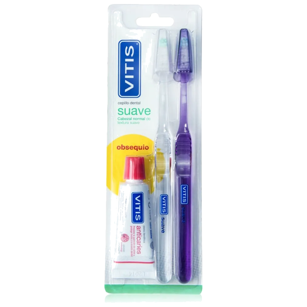 VITIS DUPLO CEPILLOS SUAVE X 2 + PAST ANTICARIES X 15 ML PACK