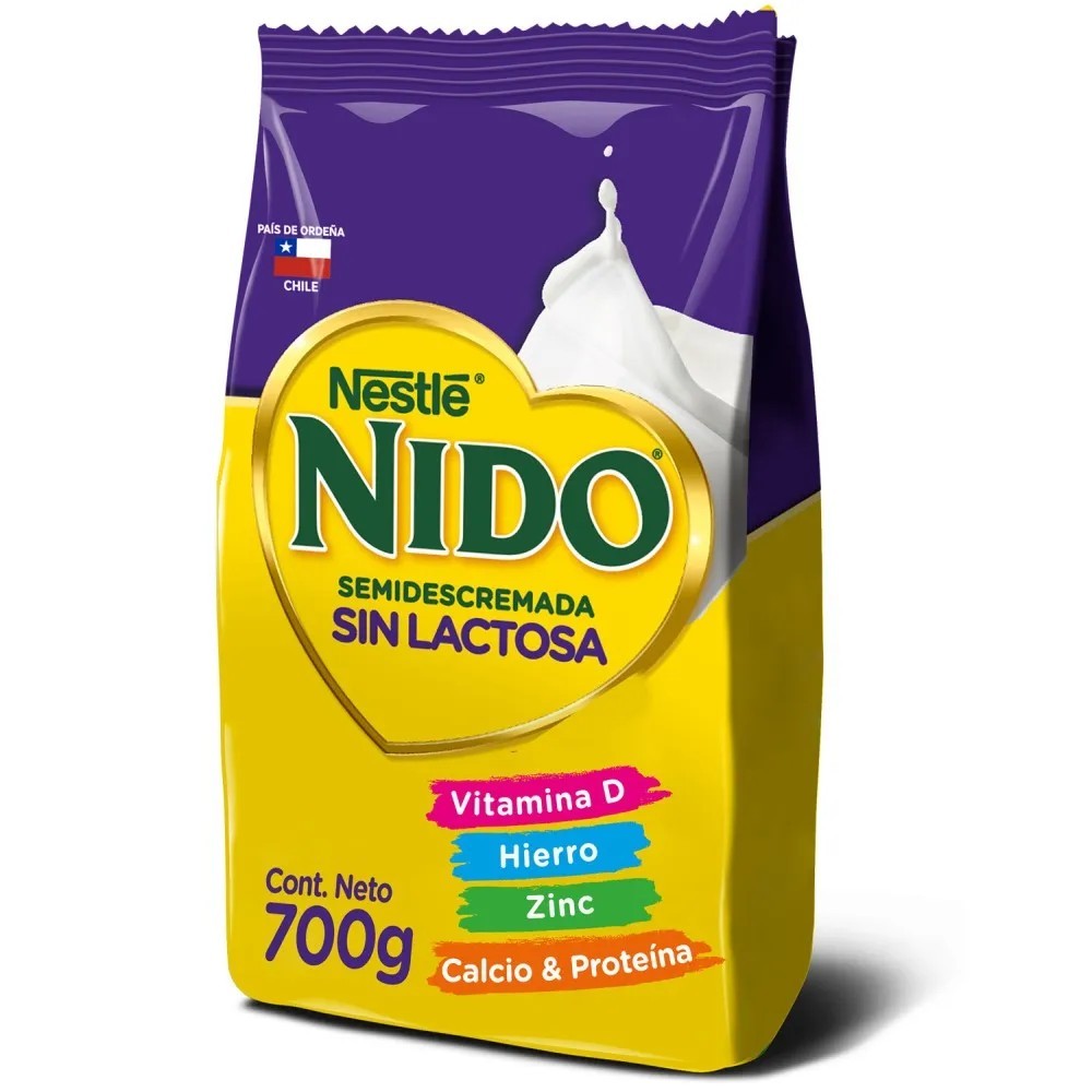 NIDO SEMI DESCREMADA SIN LACTOSA X 700 GR