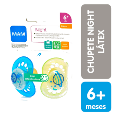 MAM CHUPETE X 2 NIGHT 6+LATEX