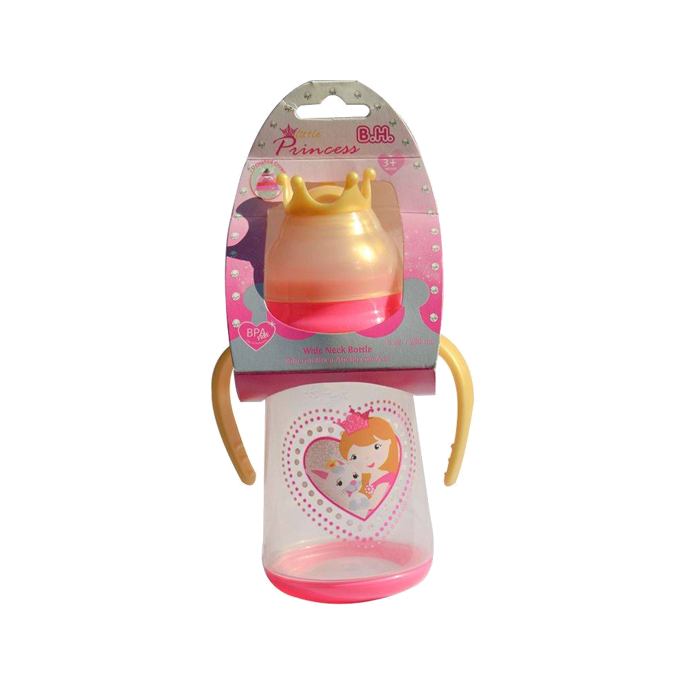 MAMADERA BOCA ESTANDAR CON MANILLA PRINCESA 250 ML BH