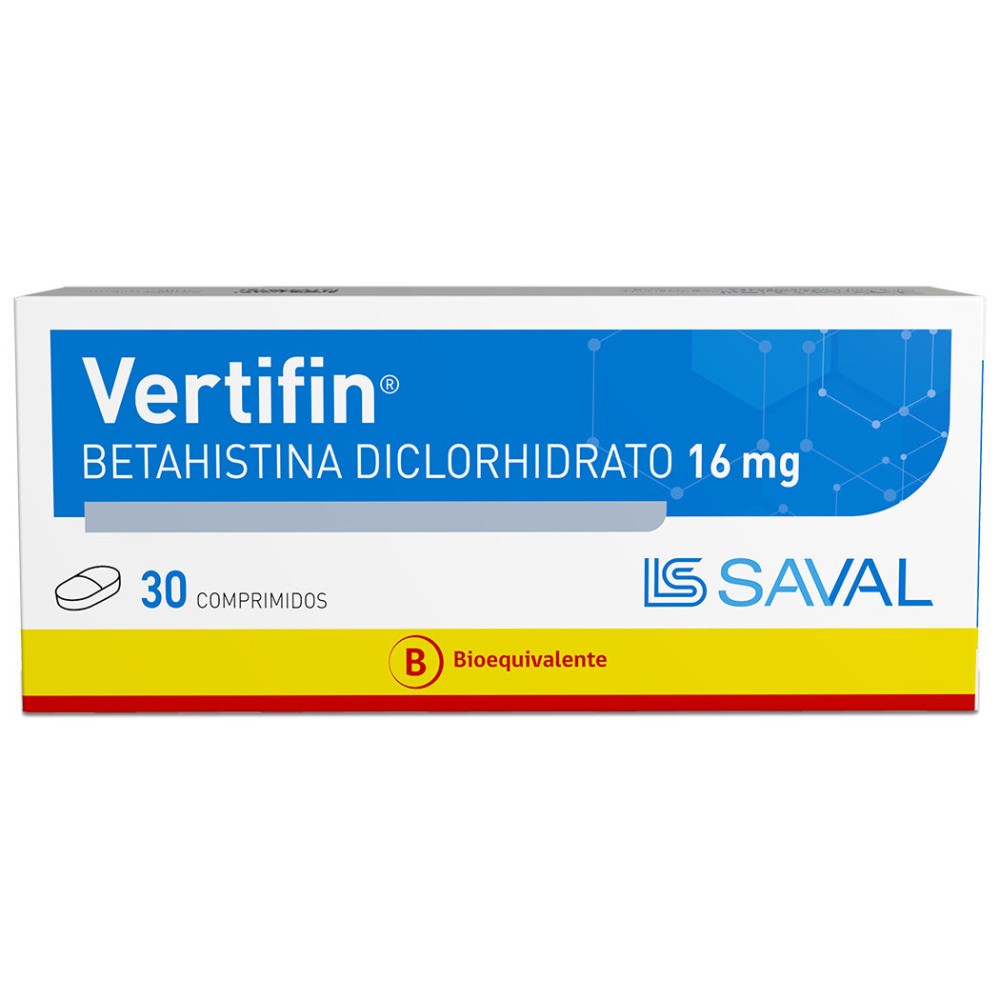 Vertifin (B) Betahistina 16mg 30 Comprimidos
