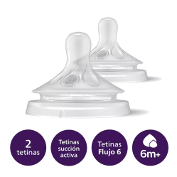 AVENT TETINA NATURAL PARA LIQUIDOS MAS ESPESOS 6M+ X 2 UND