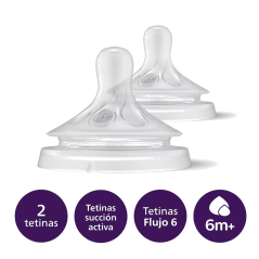 AVENT TETINA NATURAL PARA LIQUIDOS MAS ESPESOS 6M+ X 2 UND
