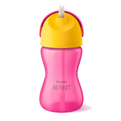 AVENT VASO CON BOMBILLA ROSADO X 300 ML