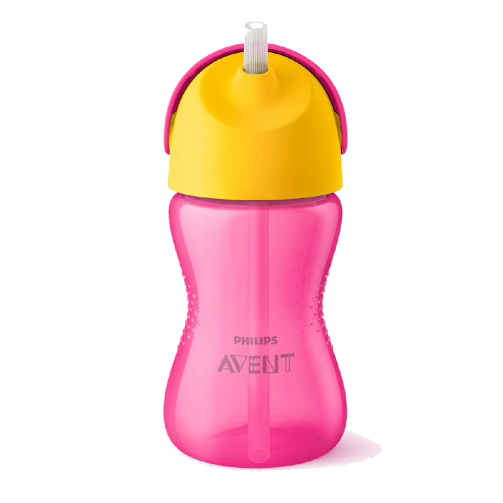 AVENT VASO CON BOMBILLA ROSADO X 300 ML