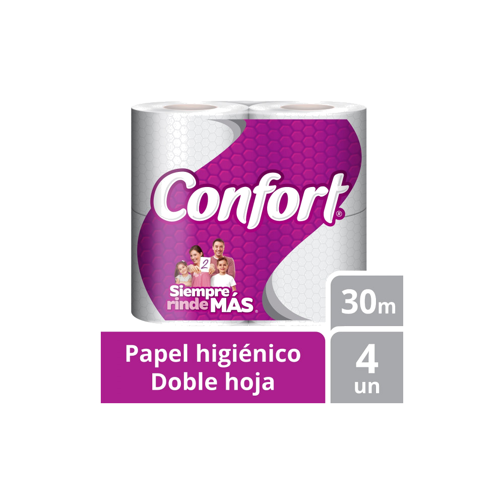 PAPEL H CONFORT DOBLE HOJA 30 MTS X4/48