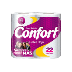 PAPEL HIGIENICO CONFORT DH 22 MTS X 4 UND