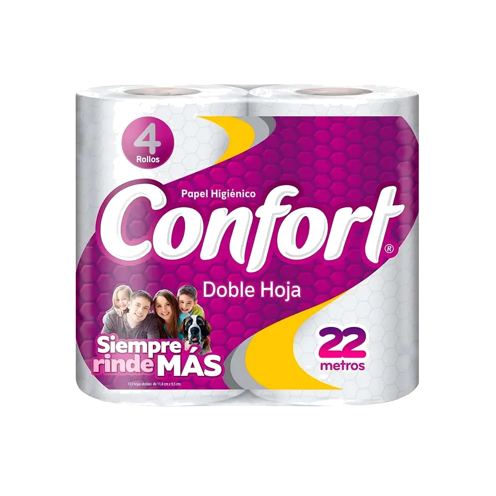PAPEL HIGIENICO CONFORT DH 22 MTS X 4 UND