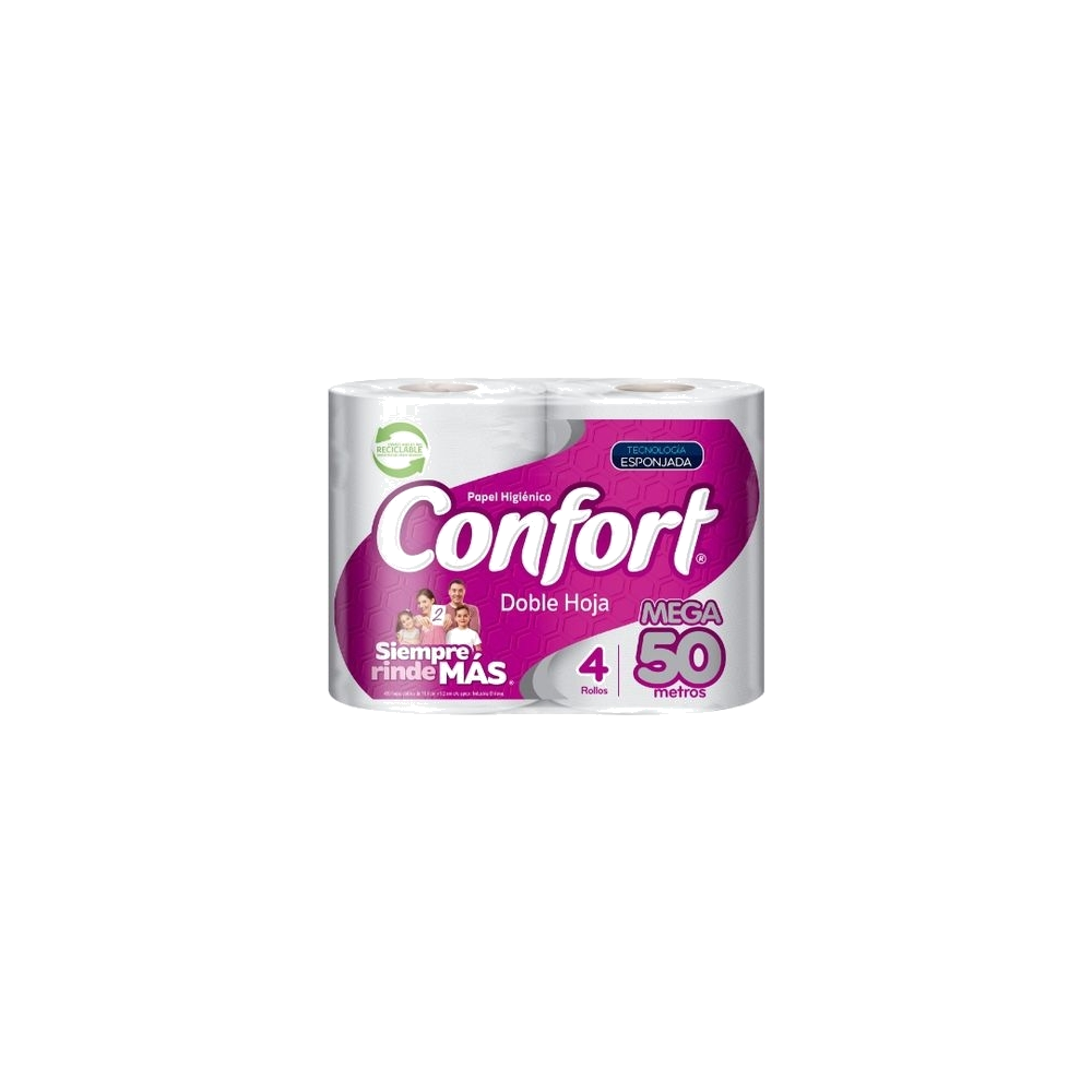 PAPEL HIGIENICO CONFORT DH X 4 UND X 50 MT