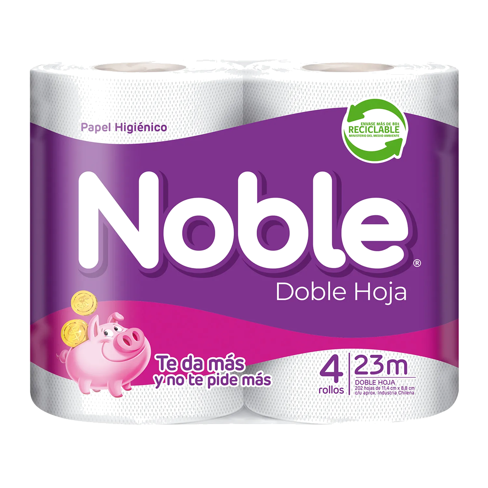 PAPEL HIGIENICO NOBLE DH X 4 UND