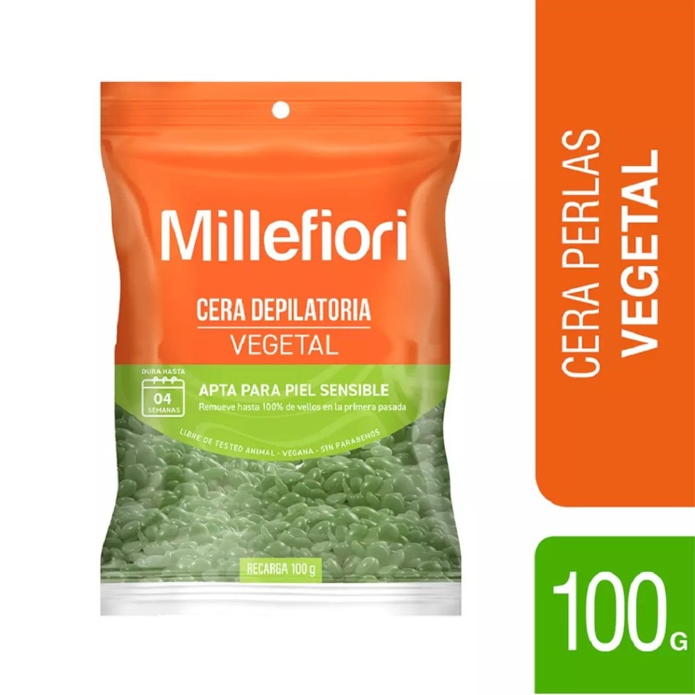 MILLEFIORI CERA PERLAS VEGETAL PIEL SENSIBL 100 GR BOLSA