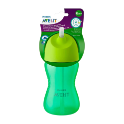 AVENT VASO CON BOMBILLA VERDE X 300 ML