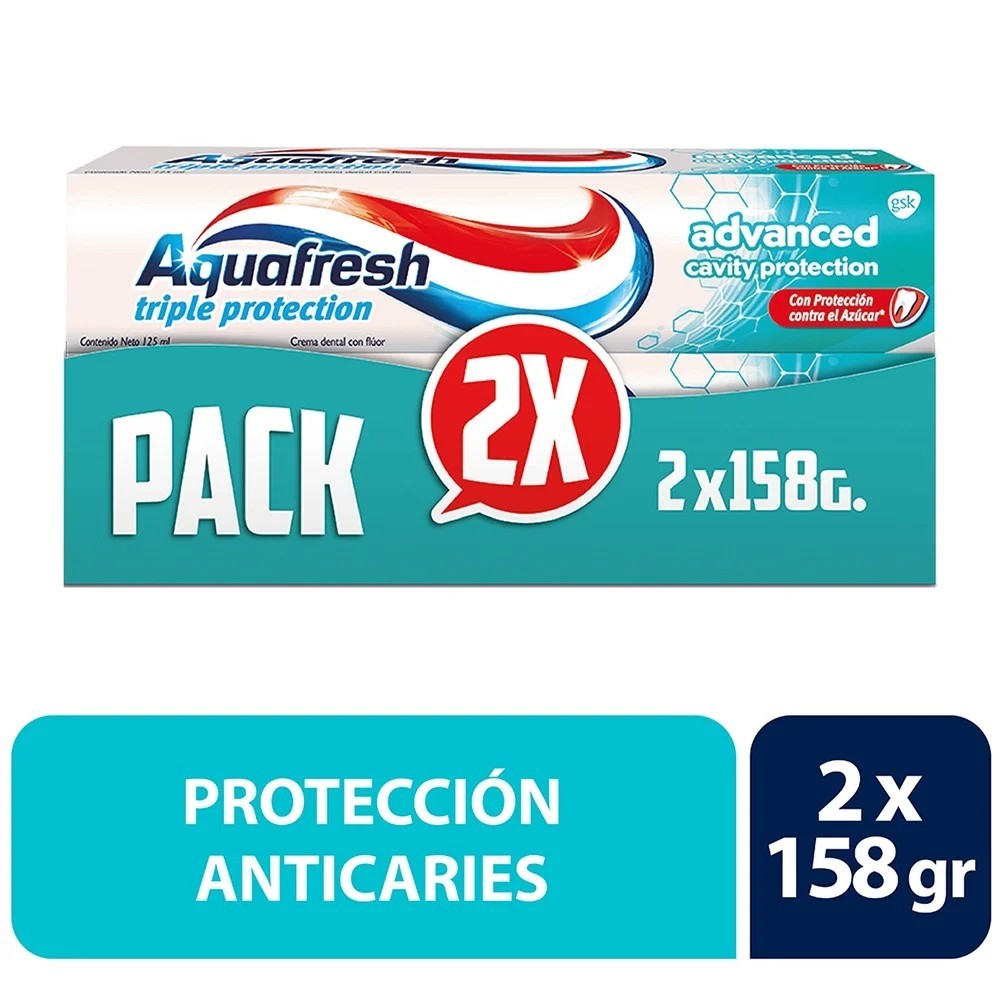AQUAFRESH CREMA PACK ADVANCED 158 GR X 2