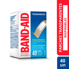 BAND AID CURATIVO TRANSPARENTE X 40 UND