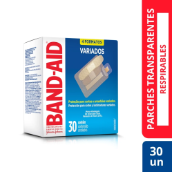 BAND-AID TRANSP VARIADOS X 30 UND