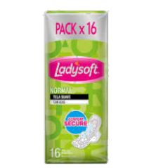 LADYSOFT NORMAL SUAVE C/A TOALLA X 16