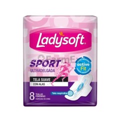 LADYSOFT SPORT ULT DELGA SUAVE C/ALAS TOALLA X 8