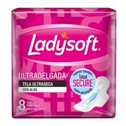 LADYSOFT ULTRA DELGADA MALLA SECA C/A TOALLA X 8