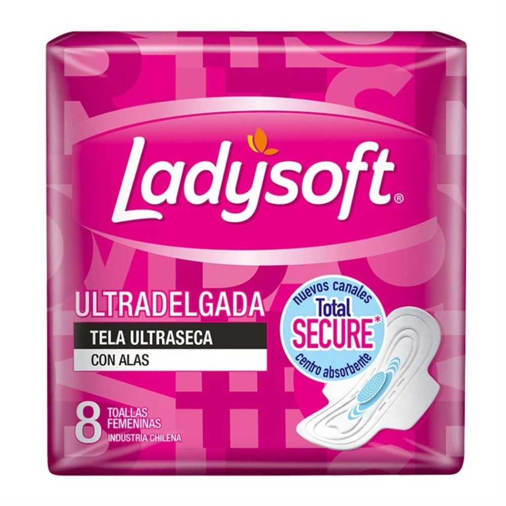 LADYSOFT ULTRA DELGADA MALLA SECA C/A TOALLA X 8