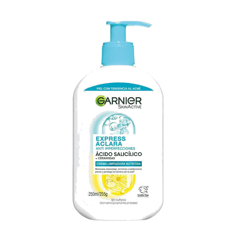 GARNIER CREMA LIMPIADORA NUTRITIVA ANTI ACNE ACIDO SALICILICO X 250 ML