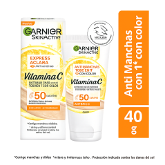 GARNIER SKIN ACTIVE ROSTRO CREMA EXPRESS ACLARA CREMA DIA TONO CLARO 40 GR