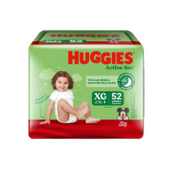 HUGGIES ACTIVE SEC XG X 52 UND