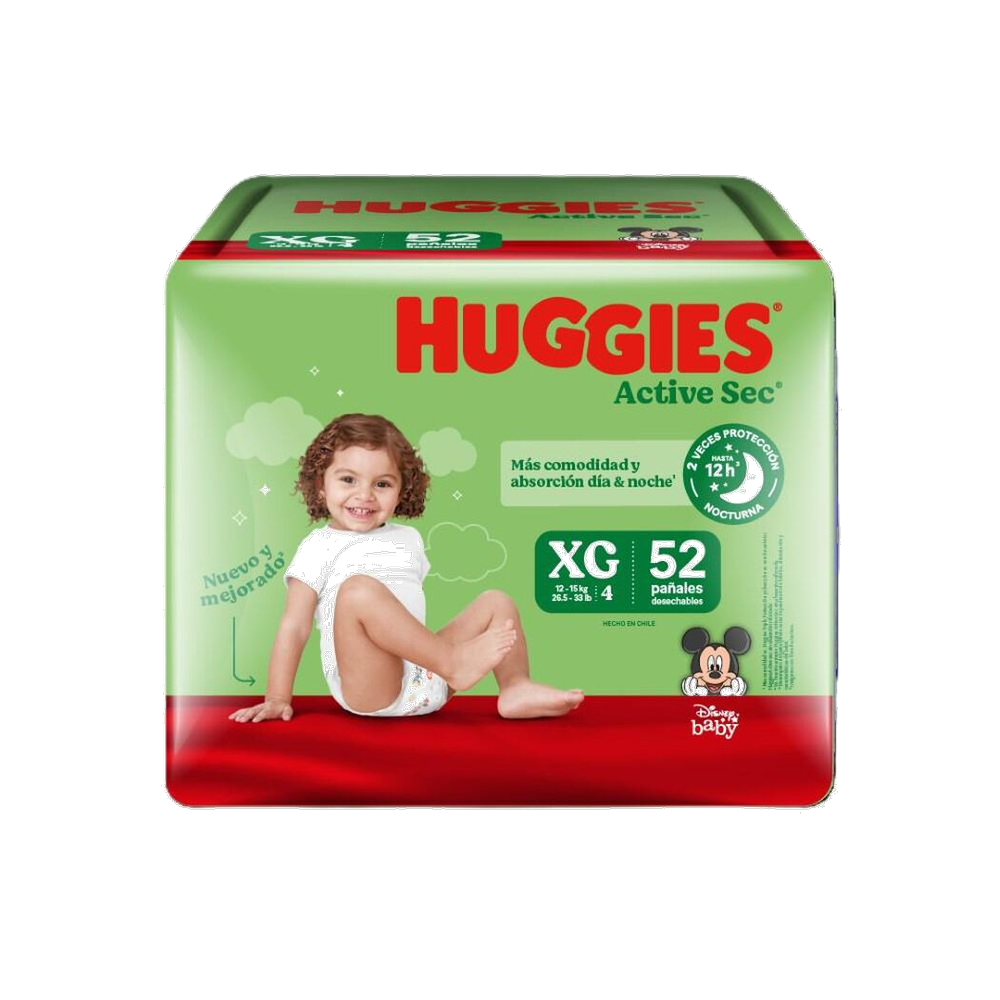HUGGIES ACTIVE SEC XG X 52 UND