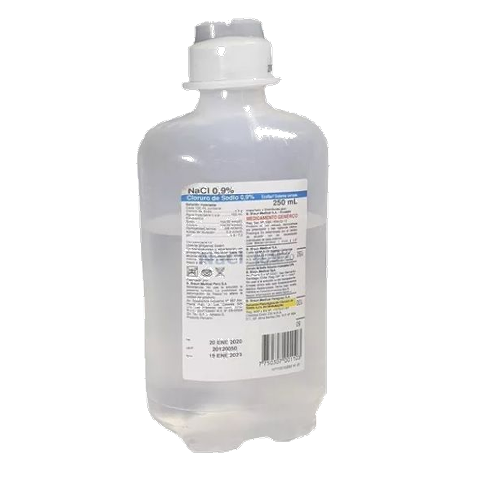 CLORURO DE SODIO 0,9% SOL INY X 250 ML BRAUN (CAJ X 20) (EC)