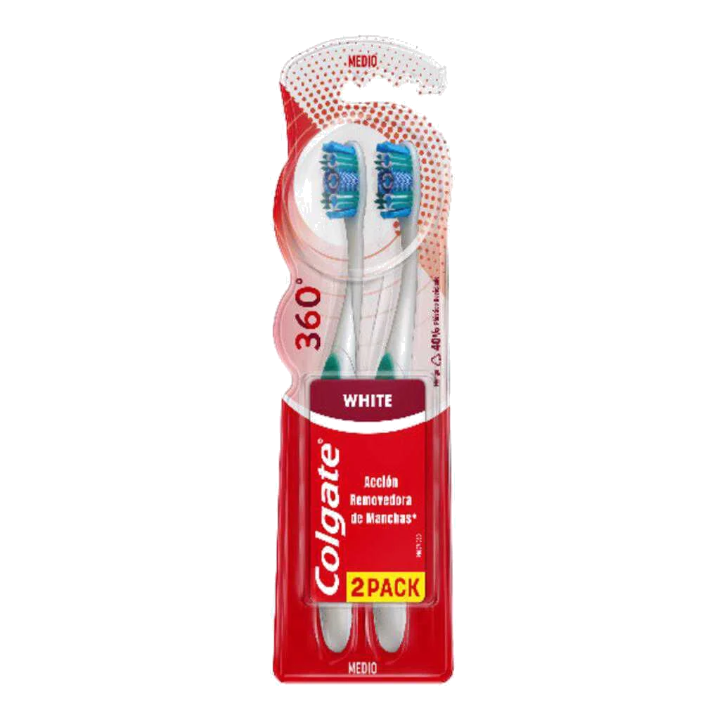 COLGATE CEP 360 LUMINOUS WHITE MEDIO X 2