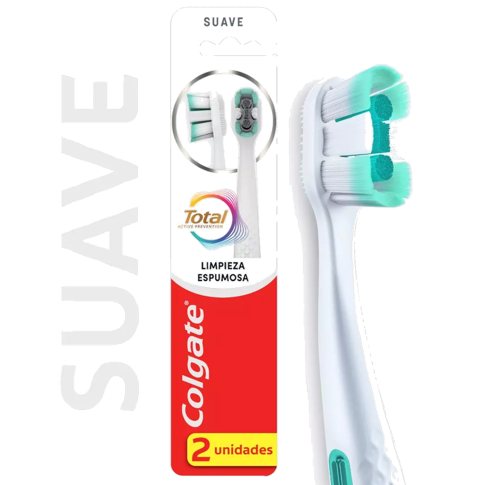 COLGATE CEPILLO TOTAL FOAMING SUAVE X 2 UND